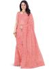 Peach Embroidered Net Heavy Border Saree