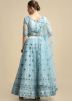 Blue Net Embroidered Lehenga Choli & Dupatta