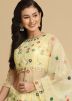 Yellow Embroidered Lehenga Choli In Net