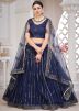 Blue Sequins Embellished Net Lehenga Choli