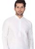 Readymade White Dupion Silk Kurta With Dhoti