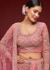 Pink Embroidered Lehenga Choli In Net