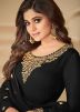 Shamita Shetty Black Embroidered Kurti Style Lehenga