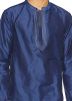 Blue Readymade Dupion Silk Short Kurta