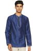 Blue Readymade Dupion Silk Short Kurta