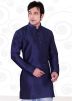 Blue Readymade Dupion Silk Short Kurta