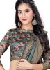 Green Floral Digital Printed Saree With Blouse