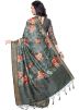 Green Floral Digital Printed Saree With Blouse