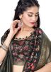 Black Art Silk Floral Digital Printed Saree