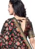 Black Art Silk Floral Digital Printed Saree