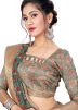 Green Art Silk Floral Digital Printed Saree