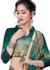 Green Shaded Floral Digital Printed Saree