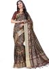 Black Digital Printed Tussar Silk Saree Online Shopping With Blouse