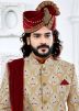 Golden Art Silk Groom Readymade Sherwani