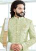 Readymade Green Art Silk Sherwani With Trouser