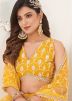 Yellow Embroidered Net Lehenga Choli Set