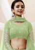 Green Mirror Embellished Georgette Lehenga Choli