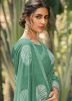 Green Printed Georgette Saree With Blouse
