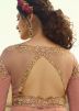 Light Pink Net Embroidered Front Slit Pant Suit