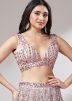 Pink Embroidered Lehenga Choli In Net