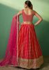 Red Embroidered Georgette Lehenga Choli