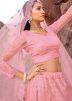 Pink Embroidered Lehenga Choli In Net