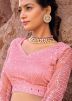 Pink Embroidered Lehenga Choli In Net