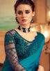 Blue Embroidered Partywear Silk Saree With Blouse