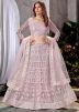 Purple Embroidered Lehenga Choli In Net