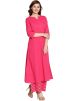 Readymade Cotton Pink Palazzo Suit With Dupatta