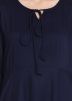 Navy Blue Flared Rayon Readymade Palazzo Suit