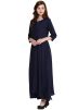 Navy Blue Flared Rayon Readymade Palazzo Suit