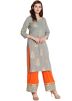 Readymade Grey Block Printed Cotton Palazzo Suit