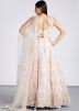 Cream Embellished Net Lehenga Choli & Dupatta