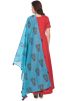 Red Readymade Cotton Anarkali Suit With Dupatta