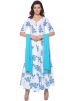 White Readymade Floral Block Printed Anarkali Suit