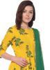 Yellow Readymade Floral Block Print Pant Salwar Suit