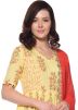 Floral Block Printed Yellow Readymade Anarkali Suit