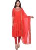 Red Readymade Gota Embellished Anarkali Suit