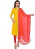 Readymade Yellow A Line Salwar Suit With Dupatta