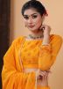 Orange Hand Block Print Lehenga Choli & Dupatta