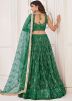 Green Sequins Work Lehenga Choli In Net