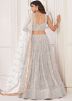 Off White Net Lehenga Choli In  Sequins Work