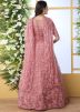 Pink Net Embroidered Anarkali Suit