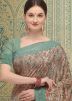 Green Chanderi Floral Printed Saree