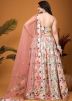 Peach Digital Printed Lehenga Choli In Crape