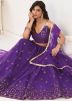 Purple Embroidered Lehenga Choli In Net