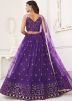 Purple Embroidered Lehenga Choli In Net