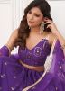 Purple Embroidered Lehenga Choli In Net