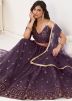 Purple Embroidered Lehenga Choli In Net